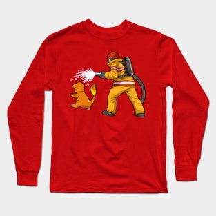 Firefighter Fire Dinosaur Firefighter T-Shirt and Gift tshirt Long Sleeve T-Shirt